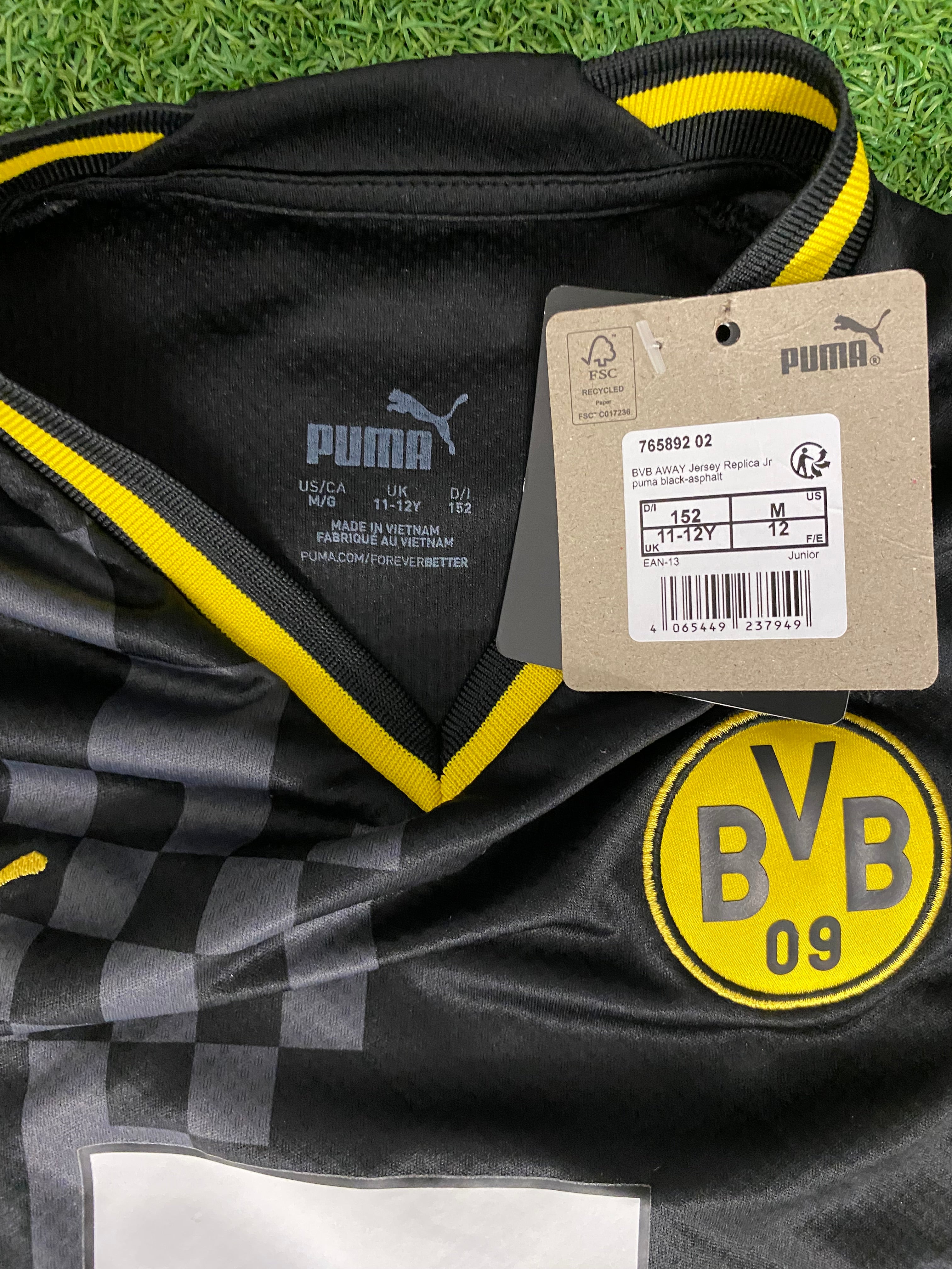 puma BVB BORUSSIA DORTMUND Trikot Away Kinder 22/23 152 - ADEYEMI 27 - aufgegangene Naht am Saum