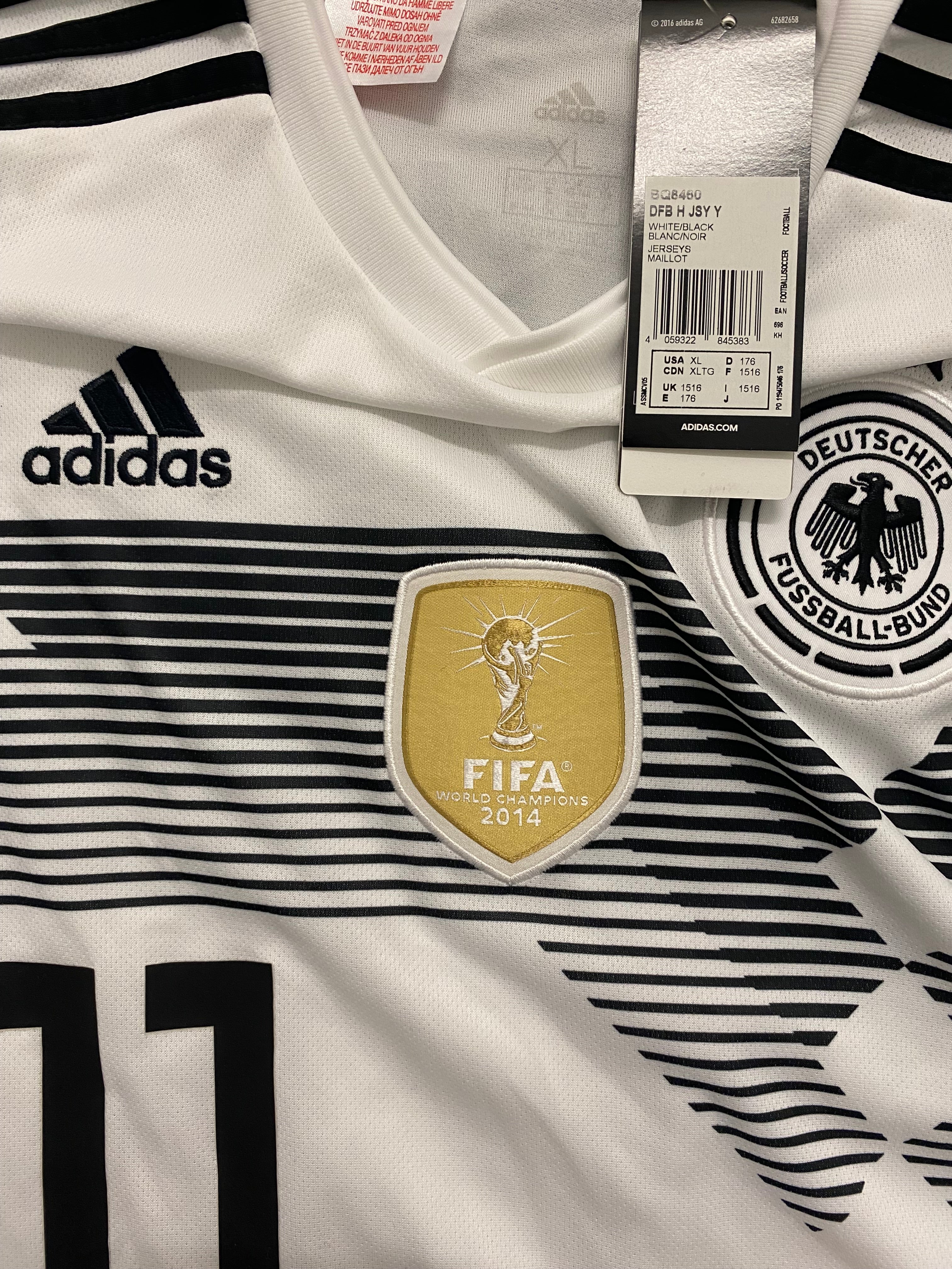 adidas DFB Deutschland Trikot Home Herren WM 2018 176 - REUS 11 - Flock schief