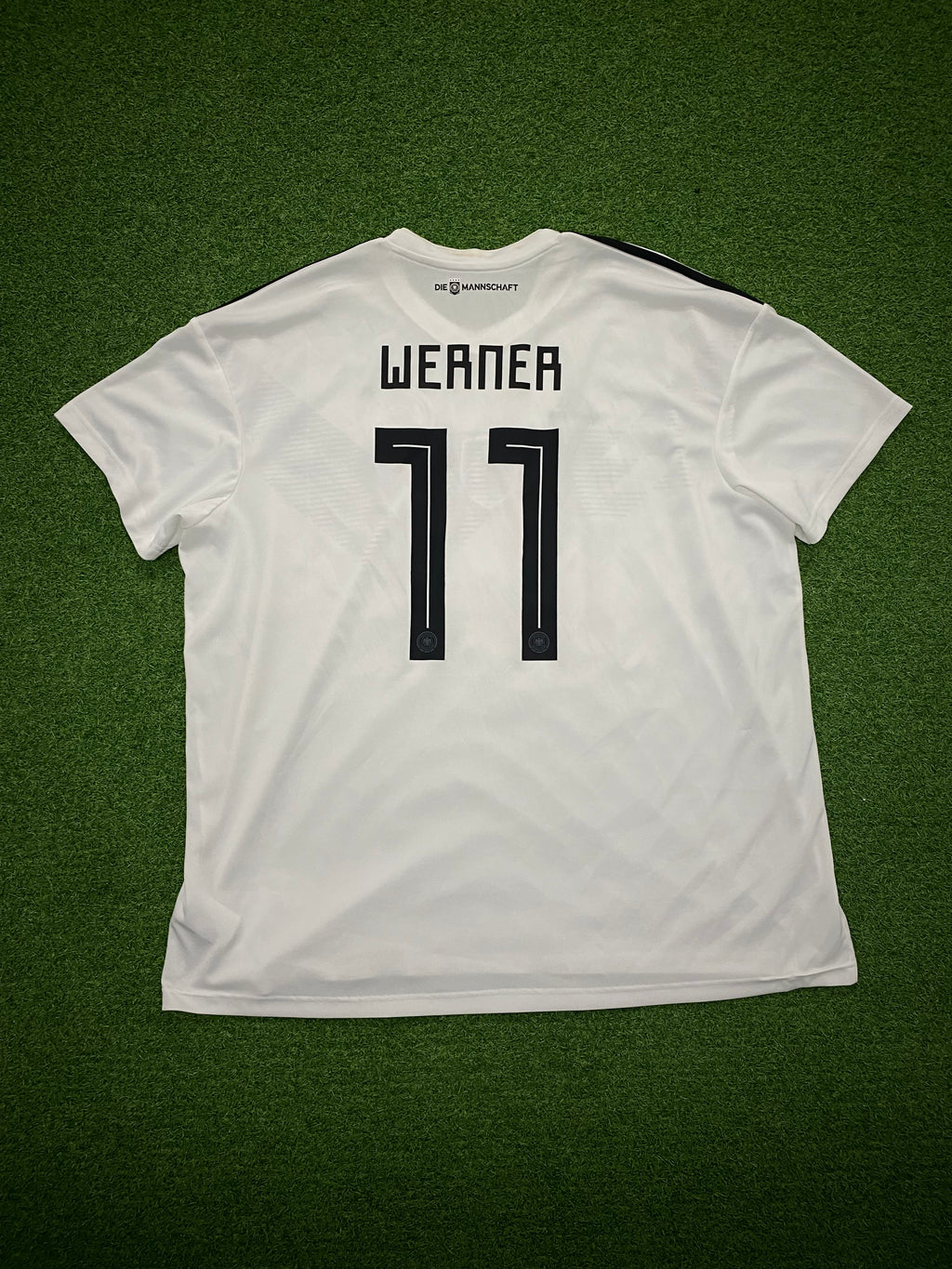 adidas DFB Deutschland Trikot Home Herren WM 2018 3XL - WERNER 11 - Nähte lösen sich , Kragen hinten etwas vergilbt