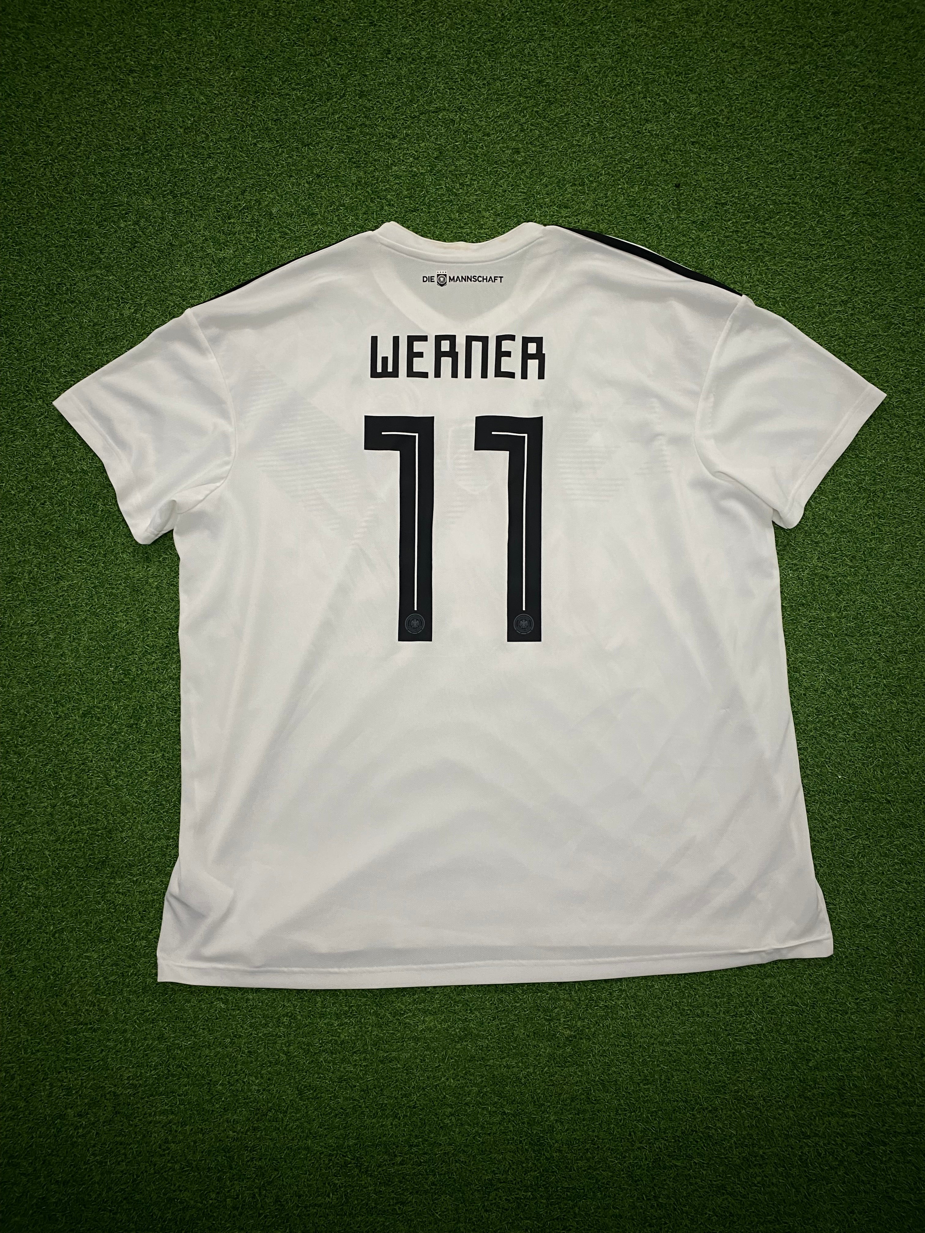 adidas DFB Deutschland Trikot Home Herren WM 2018 3XL - WERNER 11 - Nähte lösen sich , Kragen hinten etwas vergilbt