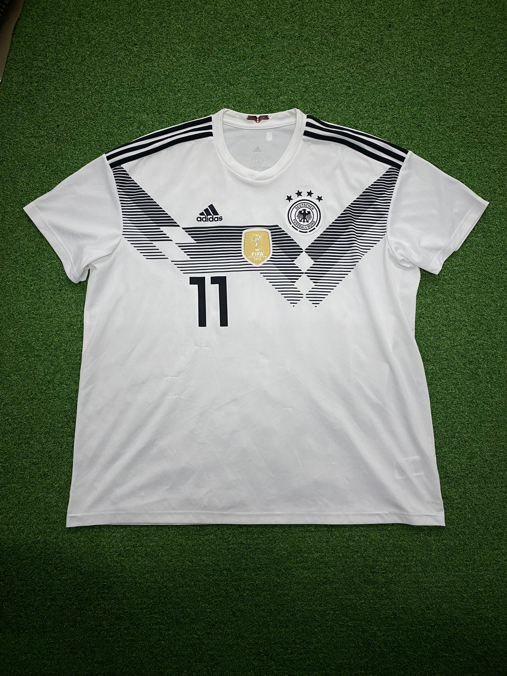 adidas DFB Deutschland Trikot Home Herren WM 2018 3XL - WERNER 11 - Nähte lösen sich , Kragen hinten etwas vergilbt
