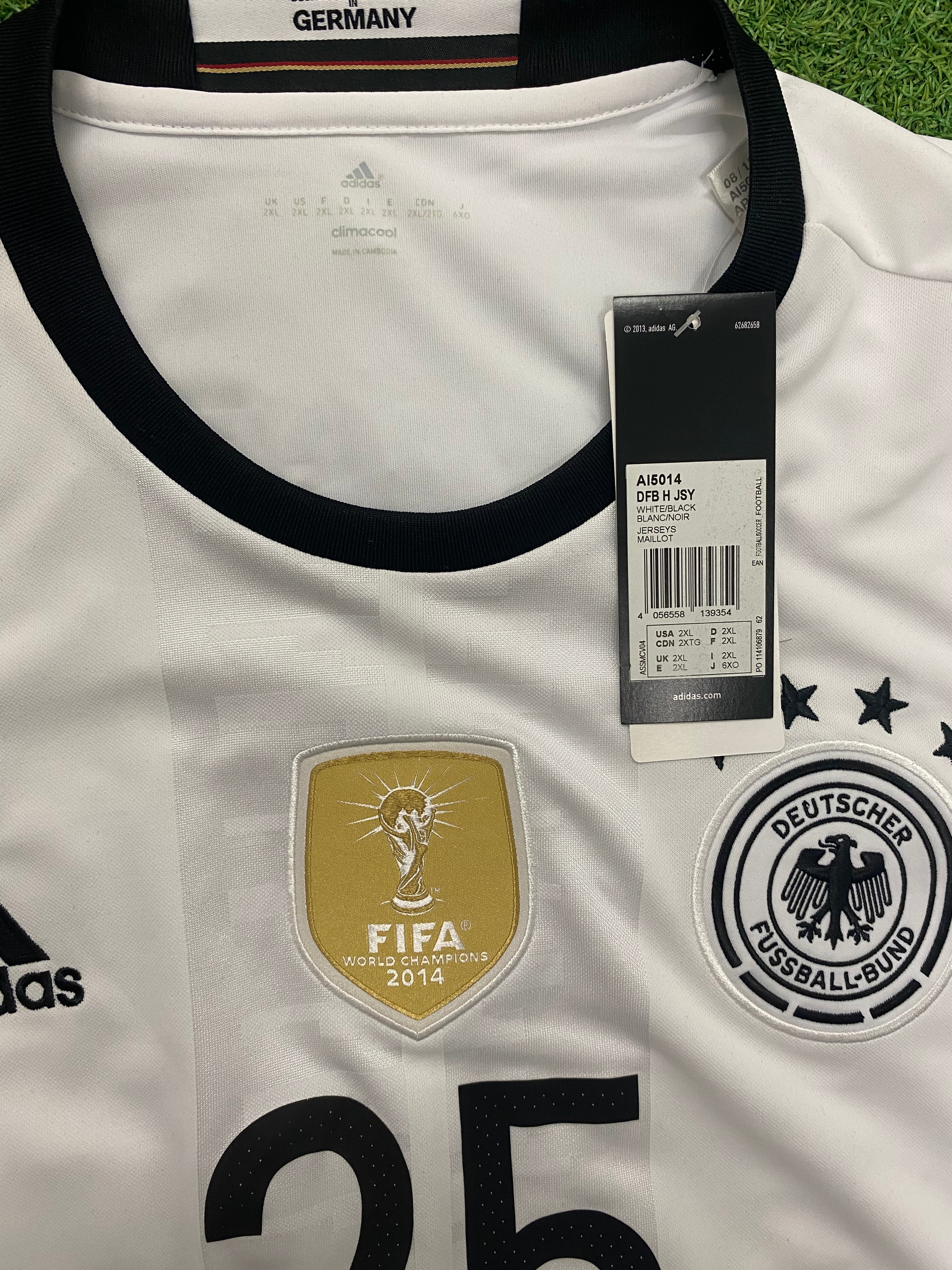 adidas DFB Deutschland Trikot Herren Home EM 2016 XXL - Wunschflock: SUSE 25 Flock leicht schief