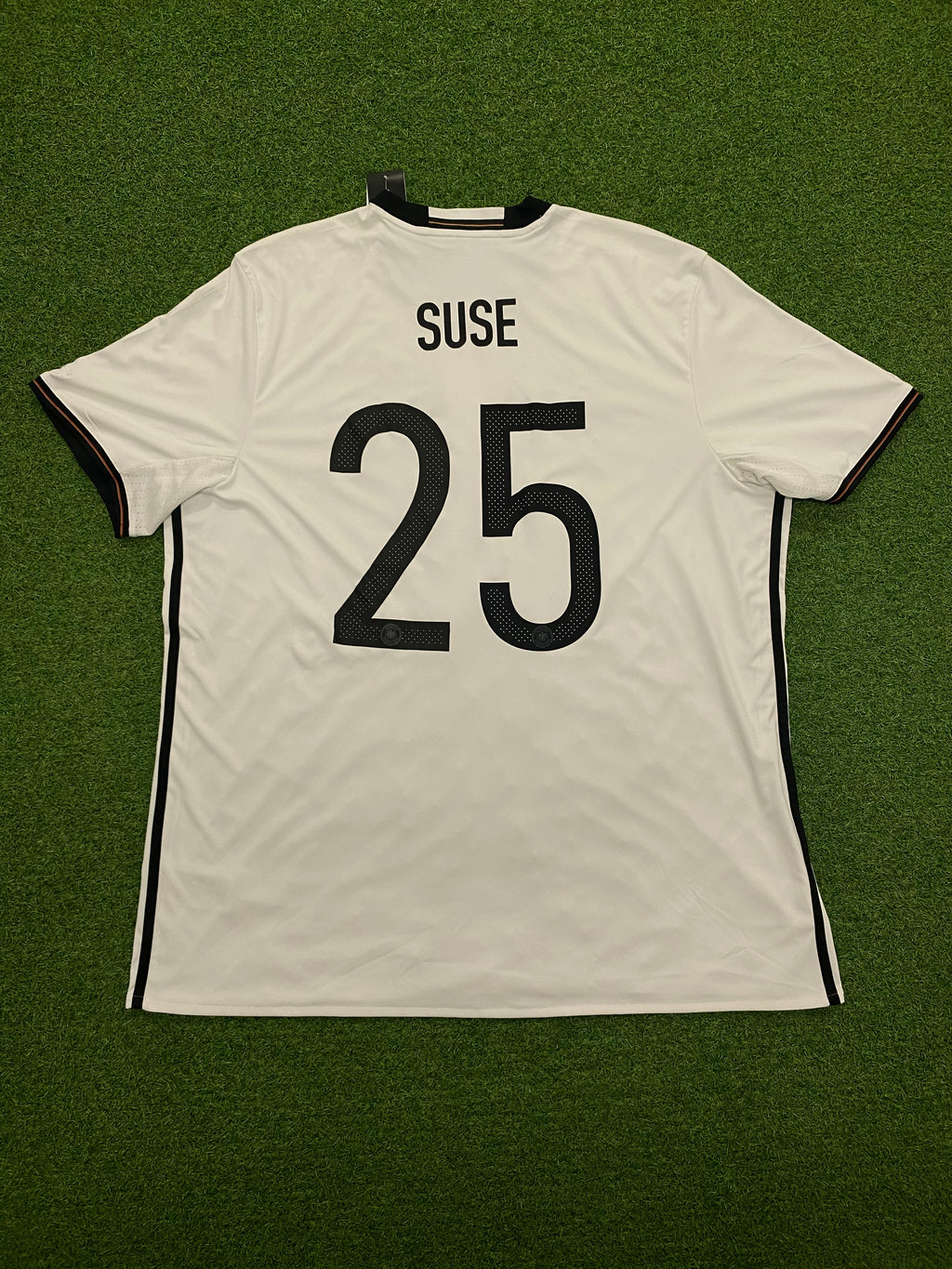 adidas DFB Deutschland Trikot Herren Home EM 2016 XXL - Wunschflock: SUSE 25 Flock leicht schief