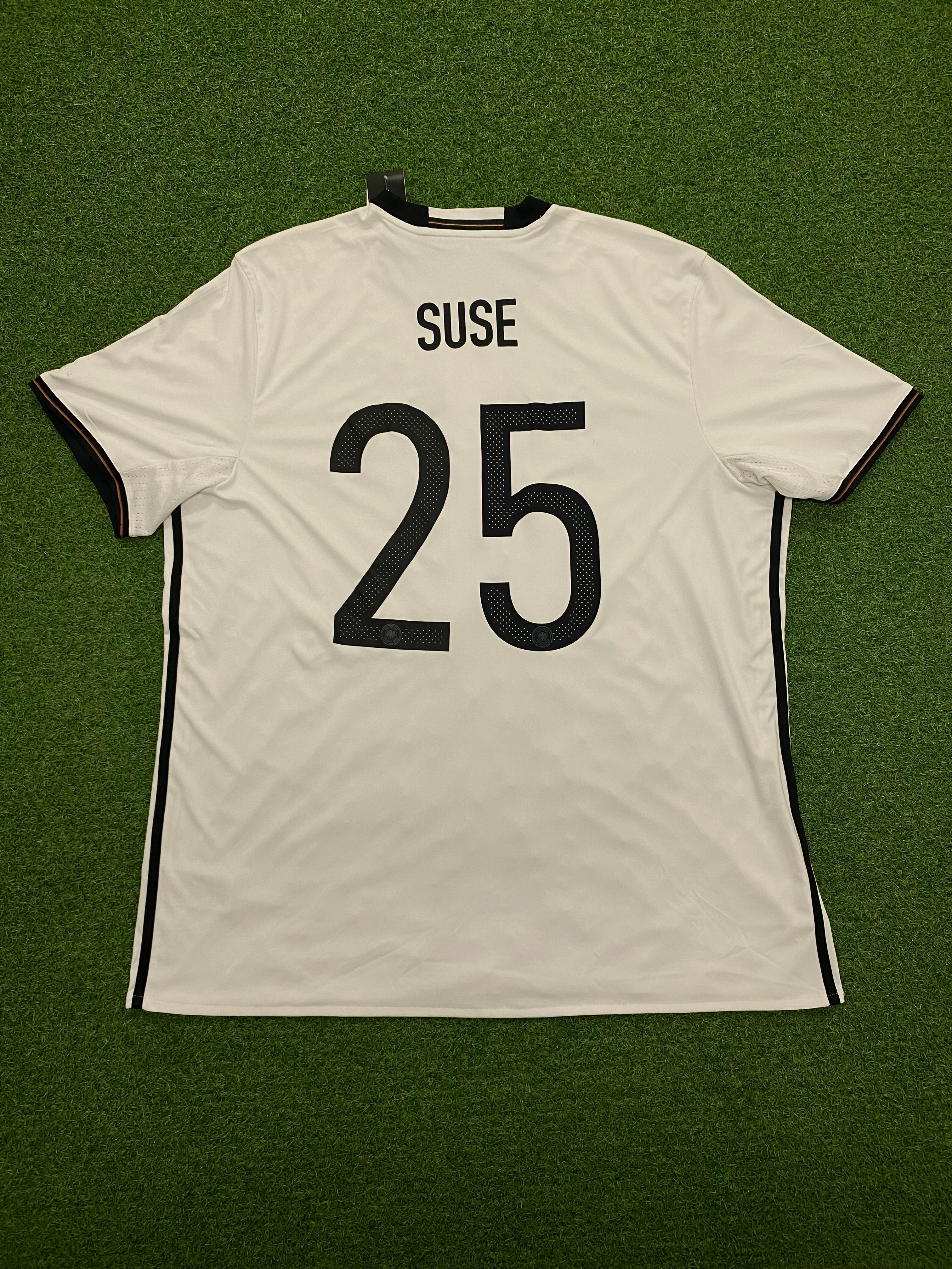 adidas DFB Deutschland Trikot Herren Home EM 2016 XXL - Wunschflock: SUSE 25 Flock leicht schief